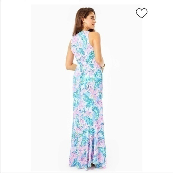 NWT Lilly Pulitzer Taylee Sleeveless Floral Maxi Dress Size 00 Color blue/pink - Picture 3 of 3